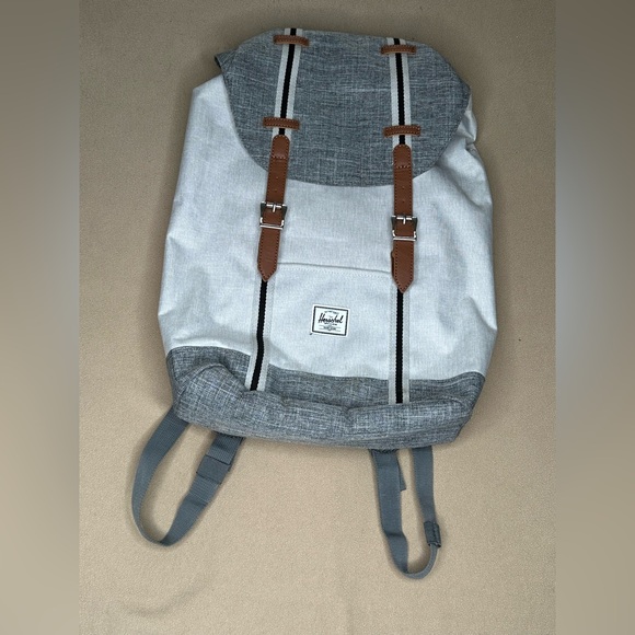 USED CONDITION - Herschel Supply Company Gray and Tan Backpack - Picture 1 of 14